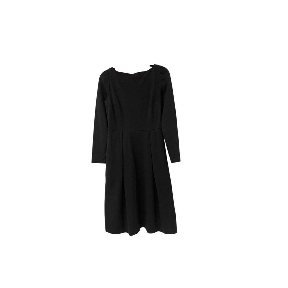 Boden Womens Melanie Ponte Knit Pleated Dress UK 8L US 4L 4 tall Black J0772 NWT